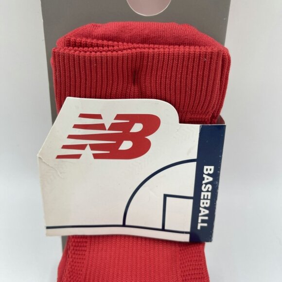 New Balance Over the Calf Baseball Socks Unisex Size Large 10-12 Adult RED - Picture 2 of 4